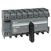 Рубильник 100A 4P реверсивный c рукояткой для прямой установки TwinBlock EKF Рубильник 100A 4P реверсивный c рукояткой для прямой установки TwinBlock EKF