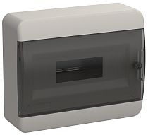 TEKFOR Корпус пластиковый ЩРН-П-12 IP41 черная прозрачная дверь  IEK