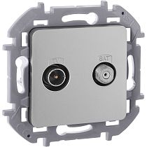 INSPIRIA Розетка двойная TV+SAT тип звезда двухкабельная алюминий INSPIRIA Розетка двойная TV+SAT тип звезда двухкабельная алюминий