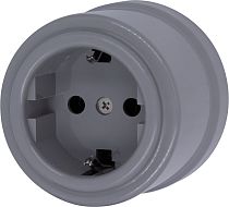 Розетка ЛИЗЕТТА с заземлением пластик цвет Титан Bironi