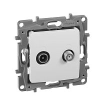 ETIKA Розетка двойная TV+SAT тип звезда белый