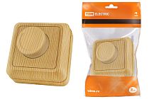 Светорегулятор поворотный RL 600Вт IP20 сосна "Ладога"  TDM