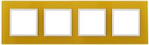 Рамка для выключателей и розеток четверная ЭРА Elegance 14-5104-21 стекло жёлтый
