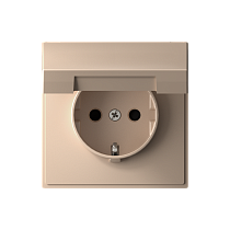 ArtGallery Песочный Розетка с заземлением со шторками, с крышкой, 16А, IP20, механизм Systeme Electric (Schneider Electric)