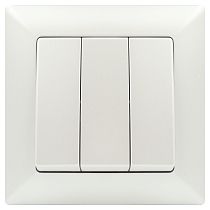 Выключатель ЭРА Intro Solo 4-106-06 IP20 10А 250В перламутр трехклавишный