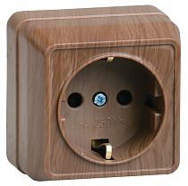 РС20-3-ОД Розетка 1местная с заземлением 16А открытое устройство ОКТАВА (дуб) IEK РС20-3-ОД Розетка 1местная с заземлением 16А открытое устройство ОКТАВА (дуб) IEK