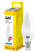 Лампа светодиодная ALFA C35 свеча 6Вт 230В 4000К E14  IEK