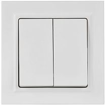 BRITE Выключатель 2-клавишный 10А в сборе ВСР10-2-0-БрАБ арктический белый IEK