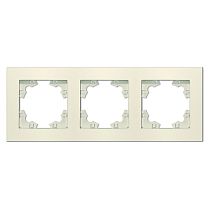 Рамка трехместная горизонтальная UNIVERSAL серия "Афина" слоновая кость (ivory) (еврослот)