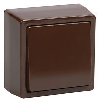 БРИКС Выключатель одноклавишный наружный коричневый IEK