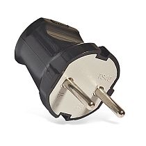 Вилка без заземления черная 6А 250В UNIVERSAL