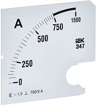 Шкала сменная для амперметра Э47 750/5А класс точности 1,5 96х96мм  IEK