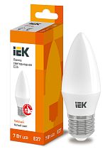 Лампа светодиодная C35 свеча 7Вт 230В 3000К E27  IEK