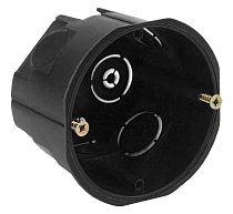 Коробка монтажная IP20 ЭРА D68х45мм, для твердых стен, саморезы (чёрный) Коробка монтажная IP20 ЭРА D68х45мм, для твердых стен, саморезы (чёрный)