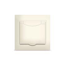 Розетка одноместная с крышкой серия "Севиль" с/з, с/у, 16А, 220В, "слоновая кость" (еврослот) UNIVERSAL