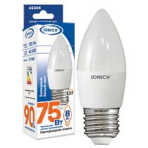 Лампа светодиодная IONICH декоративного освещения "свеча" ILED-SMD2835-C37-8Вт-720Лм-230В-6500К-E27