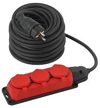 Удлинитель силовой ЭРА UK-3e-3x1,5-30m-IP44(KG) с заземлением 3 розетки каучук 30м КГ 3х1,5мм2 IP44