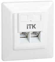 ITK Внутренняя инф. розетка RJ45 кат. 6 FTP 2 порта IEK