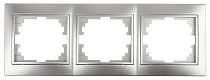 Рамка для розеток и выключателей на 3 поста Intro Plano 1-503-03 алюминий