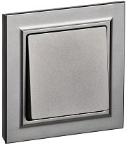 Выключатель одноклавишный BRITE 10А в сборе ВСР10-1-0-БрС сталь  IEK