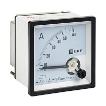 Амперметр AMA-721 аналоговый на панель (72х72) квадратный вырез 50А прямое подкл. EKF