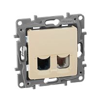 ETIKA Розетка двойная RJ11+RJ45 кат.5E UTP слоновая кость ETIKA Розетка двойная RJ11+RJ45 кат.5E UTP слоновая кость