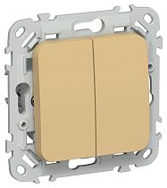 FLITE Выключатель 2-клавишный 10А ВС12-1-0-ФлШм шамуа IEK