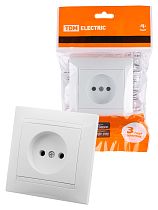 Розетка 2П 10А 250В белая "Лама"  TDM