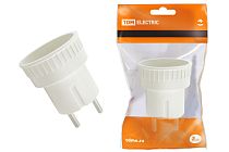 Адаптер (розетка б/з - SHUKO) 6А 250В белый  TDM