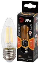 Лампа светодиодная ЭРА F-LED B35-11W-827-E27 филамент свеча теплый белый свет