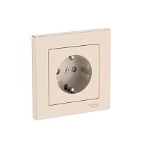 AtlasDesign Бежевый Розетка с заземлением со шторками, 16А, в сборе, быстрозажим. клемм