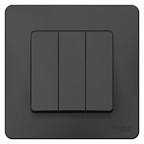 Blanca скрытая установка Антрацит Выключатель 3 клавишный , 10А Systeme Electric (Schneider Electric)