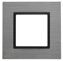 Рамка ЭРА Elegance 14-5201-42 для выключателей и розеток одиночная металл титан