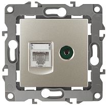 Розетка ЭРА 12 12-3110-04 шампань телевизионная + интернет