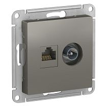 AtlasDesign Сталь Розетка TV+RJ45 кат.5E Systeme Electric (Schneider Electric) AtlasDesign Сталь Розетка TV+RJ45 кат.5E Systeme Electric (Schneider Electric)