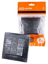 Выключатель 3-х кл. 10А старинное серебро "Лама"  TDM