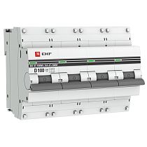 Автоматический выключатель 4P  100А (D) 10kA ВА 47-100M без теплового расцепителя EKF PROxima