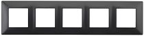 Рамка для выключателей и розеток пятерная ЭРА Elegance 14-5005-05 пластик антрацит