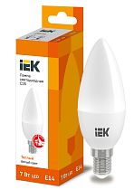 Лампа светодиодная C35 свеча 7Вт 230В 3000К E14  IEK