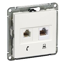 Wessen 59 слоновая кость Розетка RJ11+RJ45 категория 5e Systeme Electric (Schneider Electric)
