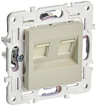 SKANDY Розетка компьютерная двойная RJ45 кат.5E SK-K03B бежевый IEK SKANDY Розетка компьютерная двойная RJ45 кат.5E SK-K03B бежевый IEK