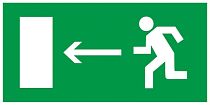 Этикетка самоклеящаяся 200х100мм "Направление к эвакуационному выходу налево"  IEK