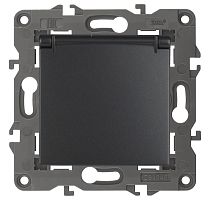 Розетка ЭРА Elegance 14-2103-05 16А 250В антрацит с заземлением со шторками с крышкой