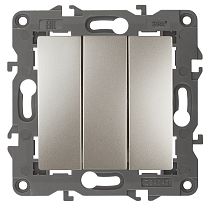 Выключатель ЭРА Elegance 14-1107-04 10А 250В шампань трёхклавишный