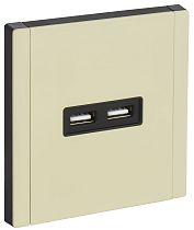 FORTE&PIANO Розетка USB A+A 3,1А FP849M металл серый сланец IEK