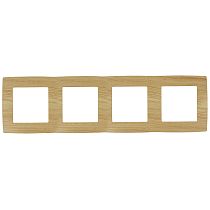 Рамка для выключателей и розеток четверная ЭРА 12 12-5004-11 пластик сосна