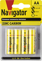 Элемент питания солевой NBT-NS-R6-BP4 (блистер 4шт) Navigator