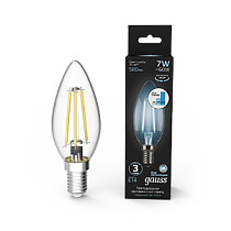 Лампа светодиодная Gauss Filament Свеча E14 7Вт 580lm 4100К Лампа светодиодная Gauss Filament Свеча E14 7Вт 580lm 4100К
