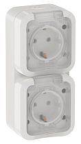 TORS Розетка 2-местная вертикальная 16А IP55 TS332 белый IEK