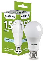 Лампа светодиодная A60 груша 15Вт 230В 6500К E27 GENERICA IEK Лампа светодиодная A60 груша 15Вт 230В 6500К E27 GENERICA IEK